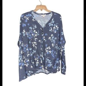 Como Vintage top Blue Floral Size Large
